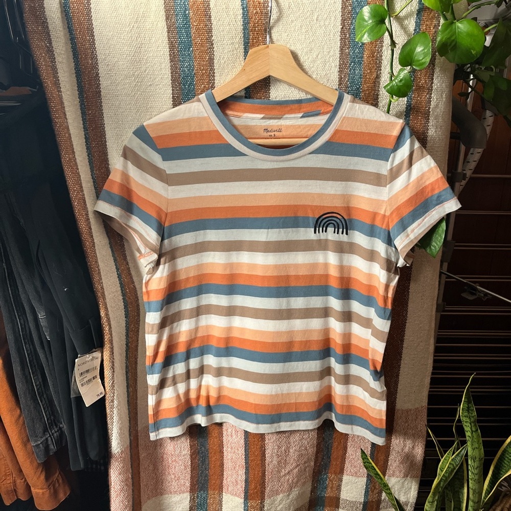 Madewell Striped Embroidered Tee
